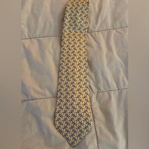 Hermès Silk Tie Yellow Pattern Horses